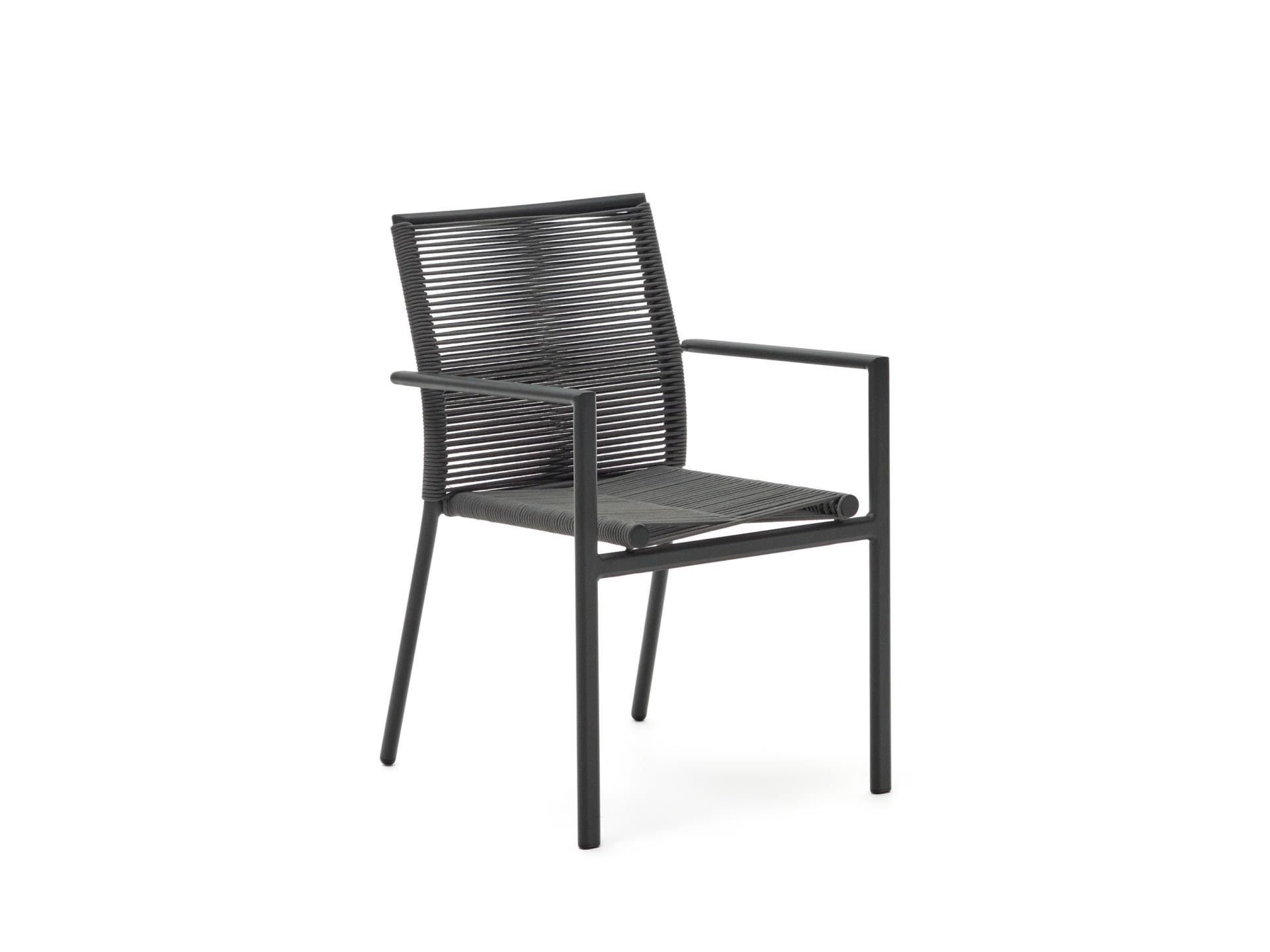 Set 4 tuinstoelen CULIP - Grijs
