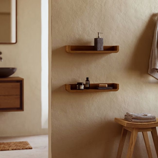 Set 2 planken SHAMEL - Massief Teak/Walnoot