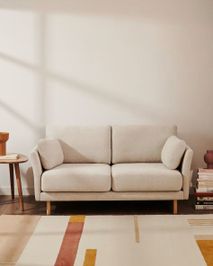 2-Zit GILMA - Beige Chenille/poten naturel KAV S79320TB12