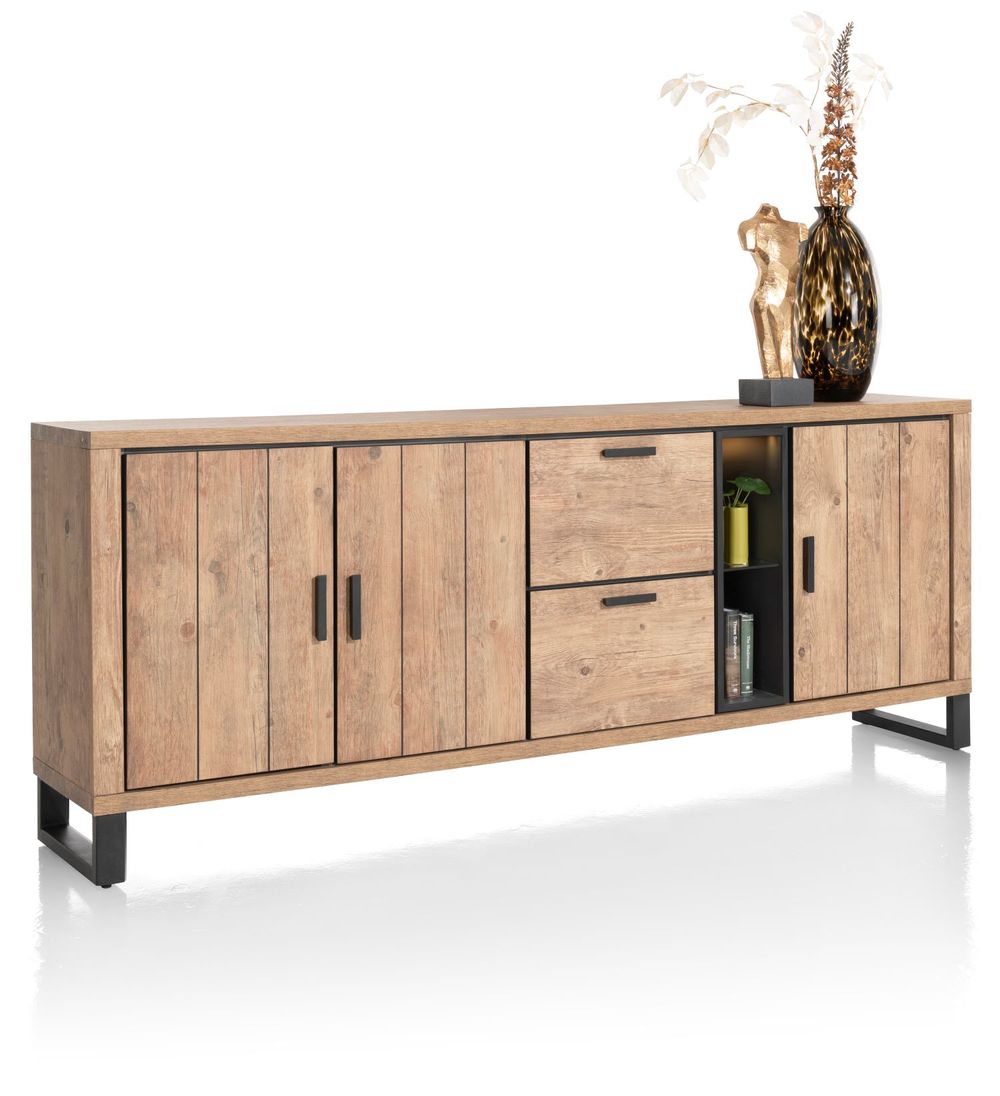 Dressoir PAVAROTTI - Hout/Zwart HEH 46488BRN