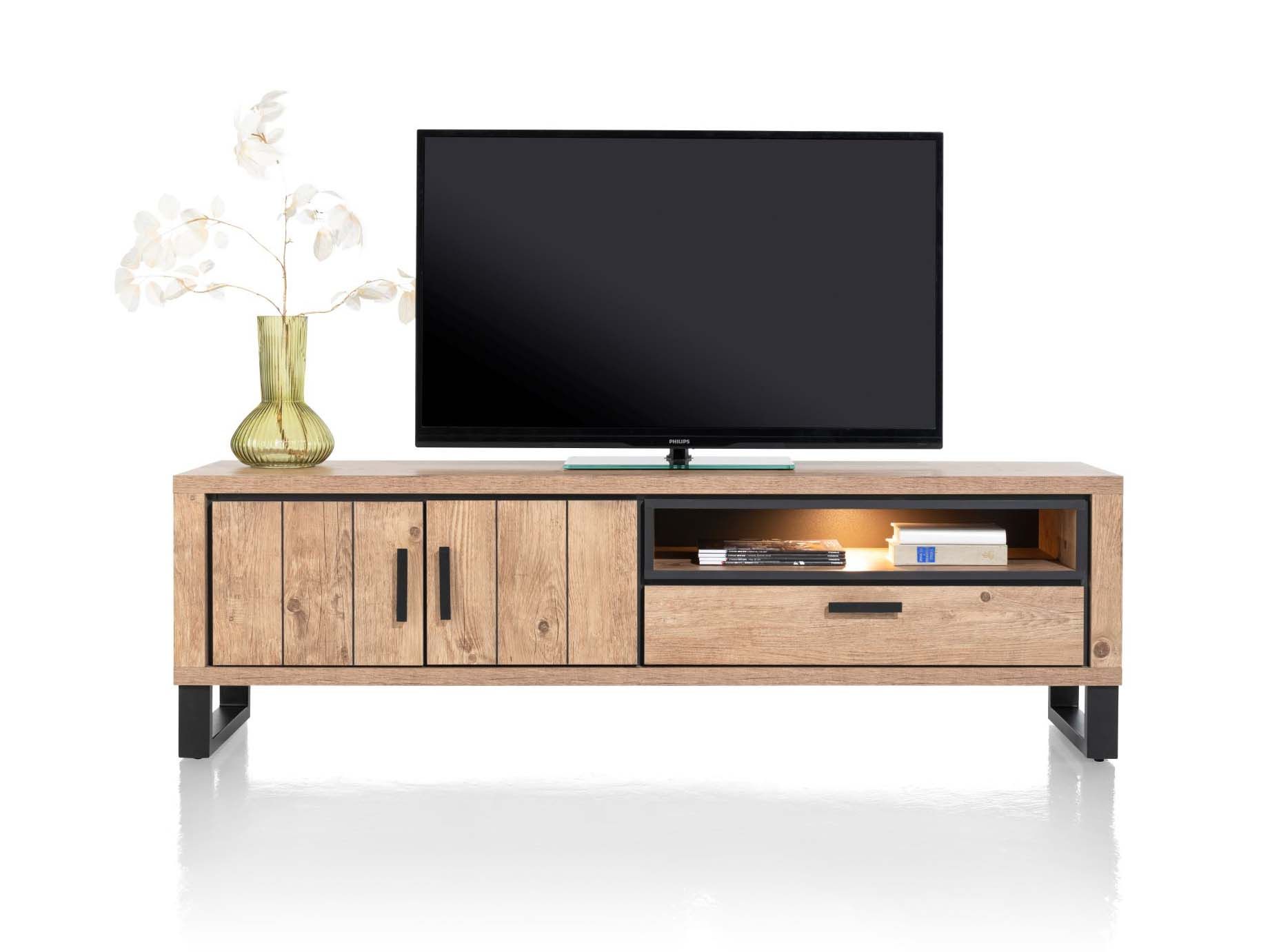 Tv-meubel PAVAROTTI - Hout/Zwart HEH 46491BRN