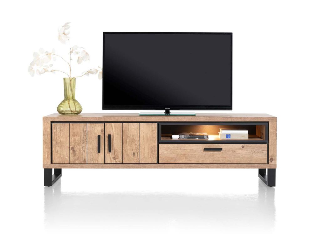 Tv-meubel PAVAROTTI - Hout/Zwart HEH 46491BRN