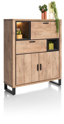 Wandkast PAVAROTTI - Hout/Zwart HEH 46493BRN