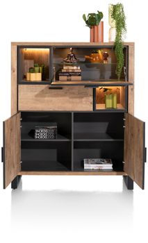 Wandkast PAVAROTTI - Hout/Zwart HEH 46493BRN