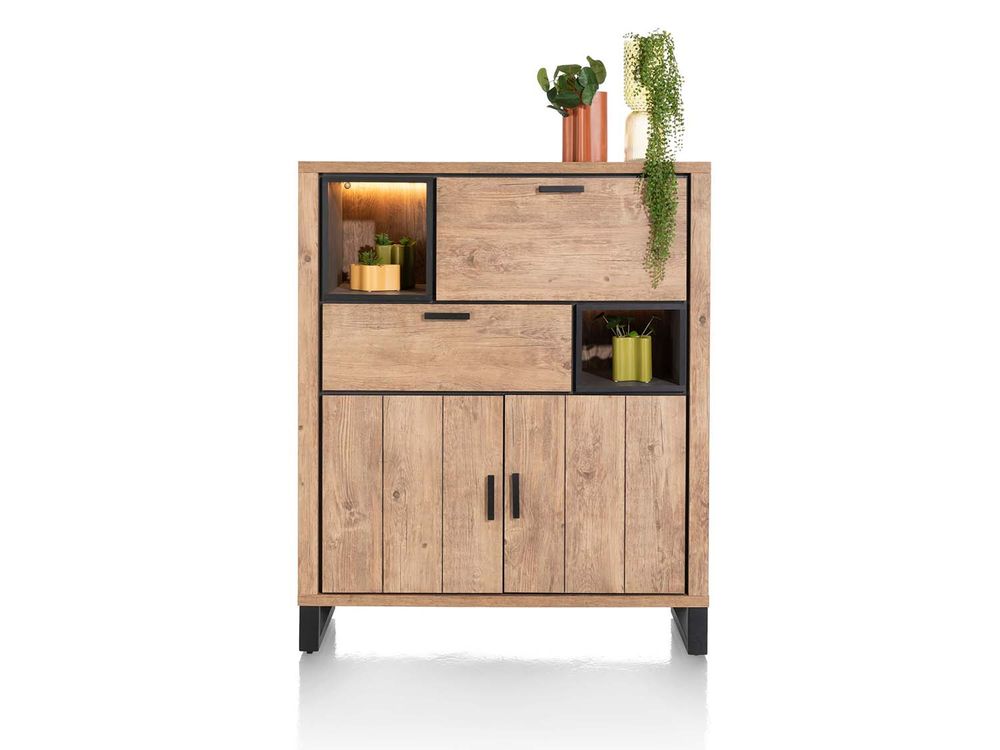 Wandkast PAVAROTTI - Hout/Zwart HEH 46493BRN