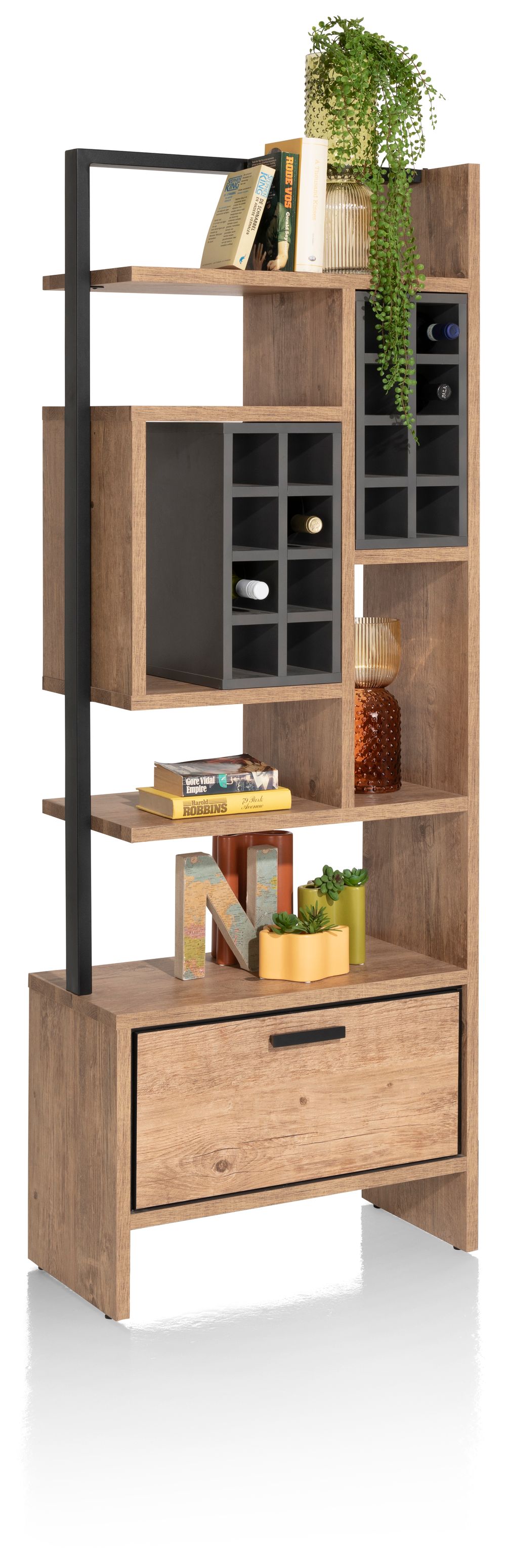 Boekenkast PAVAROTTI - Hout/Zwart HEH 46494BRN