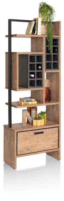 Boekenkast PAVAROTTI - Hout/Zwart HEH 46494BRN