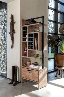 Boekenkast PAVAROTTI - Hout/Zwart HEH 46494BRN