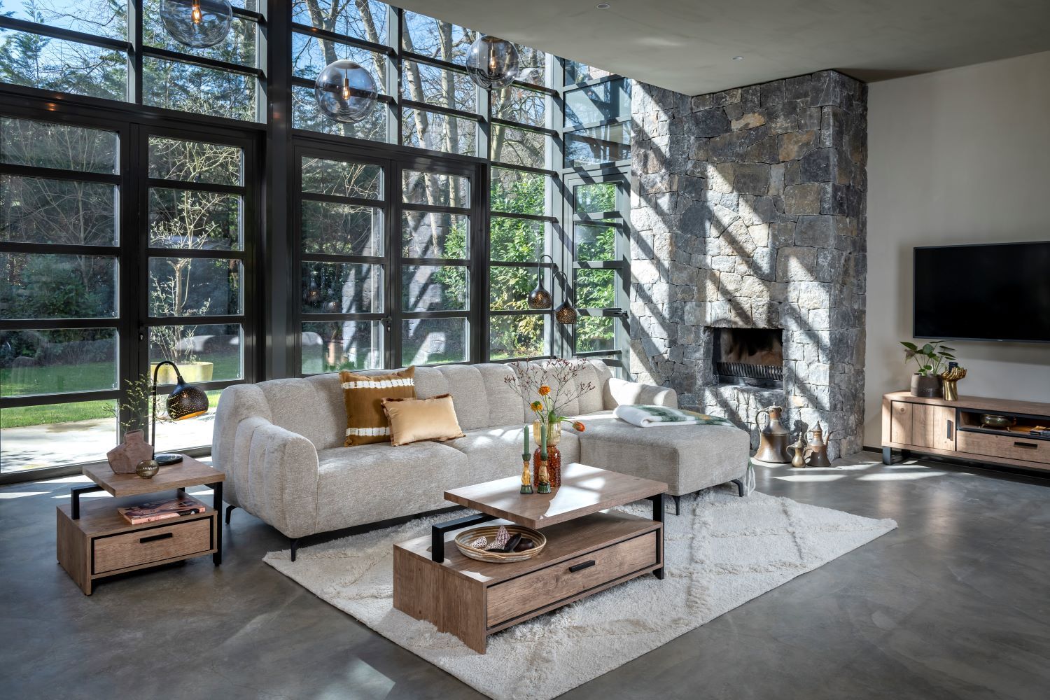 Salontafel PAVAROTTI - Hout/Zwart