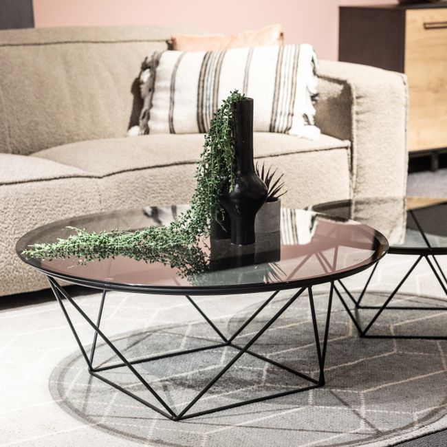 Bijzettafel Nairo - Groot - Zwart Glas