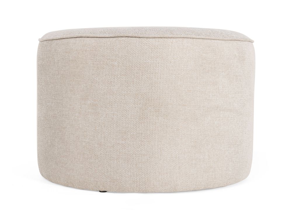 Voetbank GLASGOW in beige linnen met textuur.
