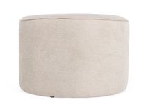 Voetbank GLASGOW in beige linnen met textuur.