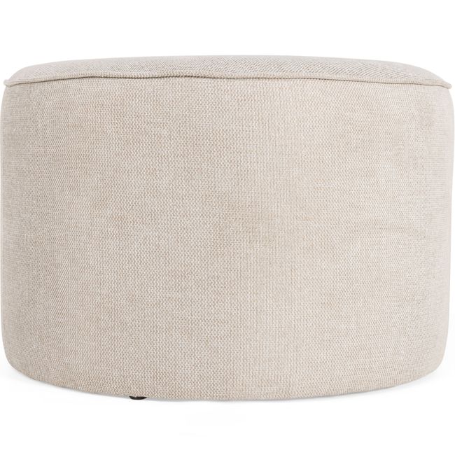 Voetbank GLASGOW in beige linnen met textuur.