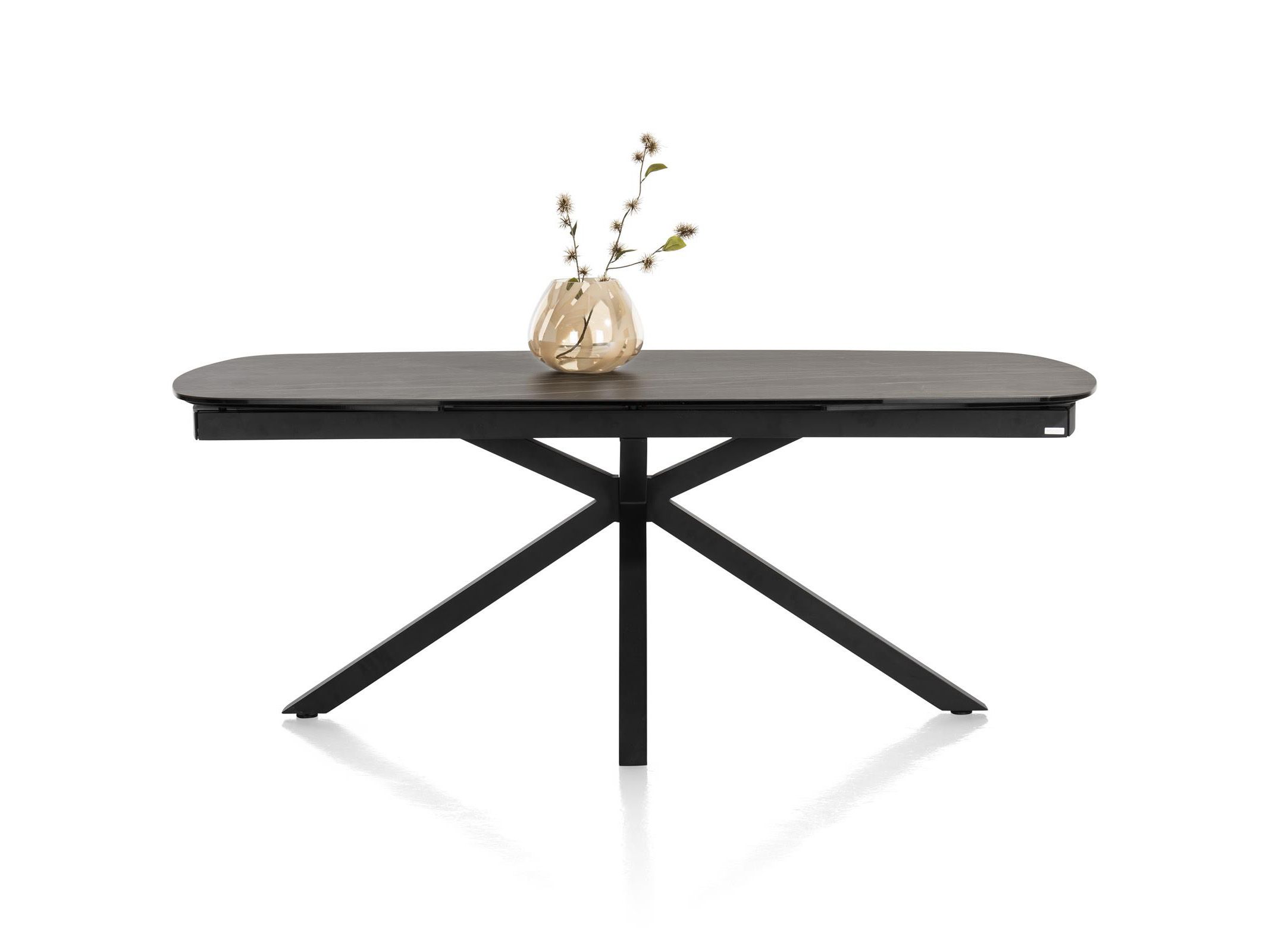 Uitschuifbare eetkamertafel MONTELLO - Zwart marme