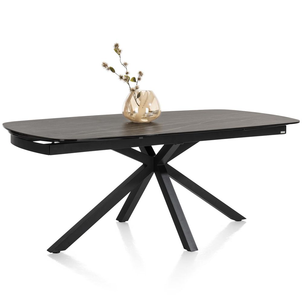 Uitschuifbare eetkamertafel MONTELLO - Zwart marme XOO 45813ZWA