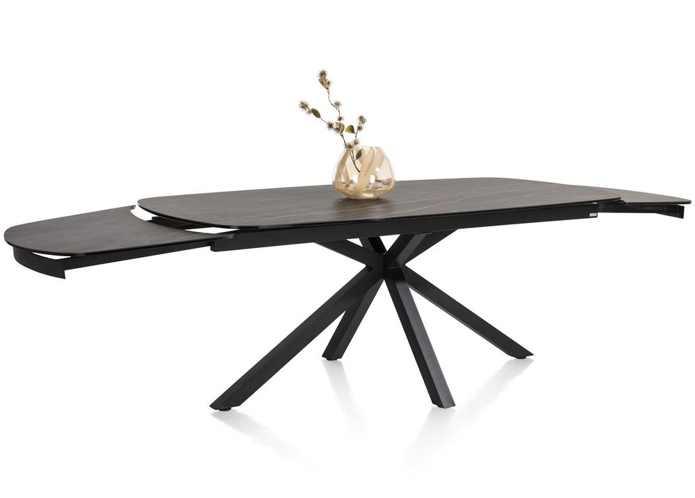 Uitschuifbare eetkamertafel MONTELLO - Zwart marme XOO 45813ZWA
