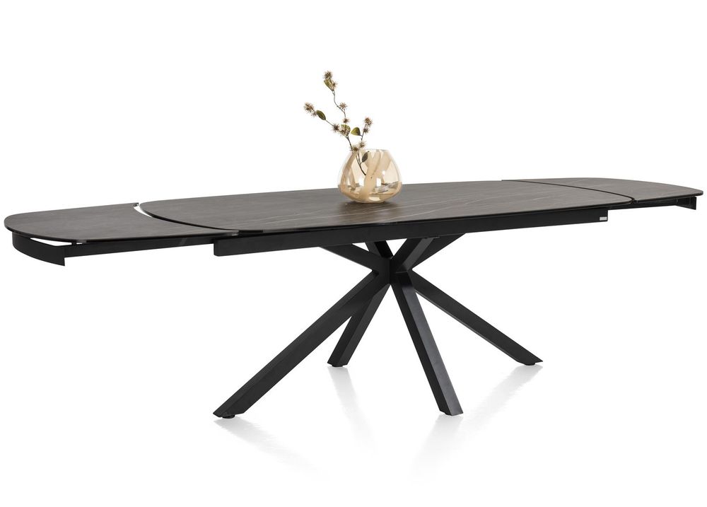 Uitschuifbare eetkamertafel MONTELLO - Zwart marme XOO 45813ZWA