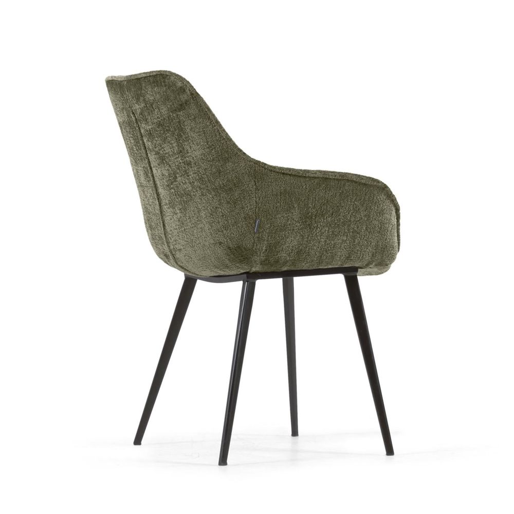 Set 4 stoelen AMIRA - Donkergroen Chenille C-KAV ST AMI