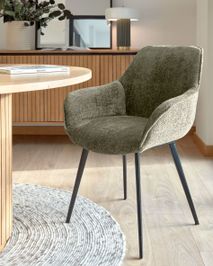 Set 4 stoelen AMIRA - Donkergroen Chenille C-KAV ST AMI