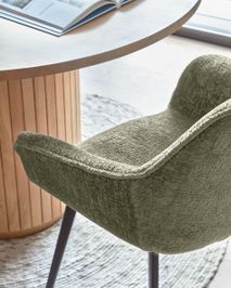 Set 4 stoelen AMIRA - Donkergroen Chenille C-KAV ST AMI