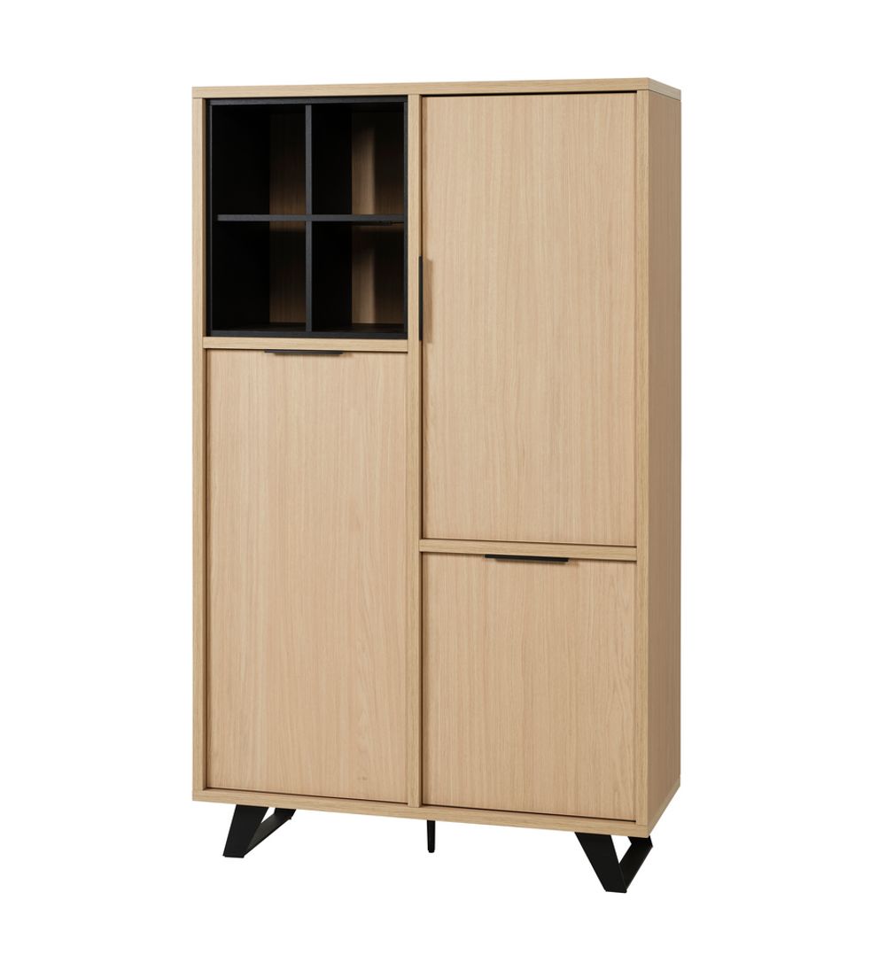 Boekenkast Veneto - Elegant Oak/ Black MBR-78-000038