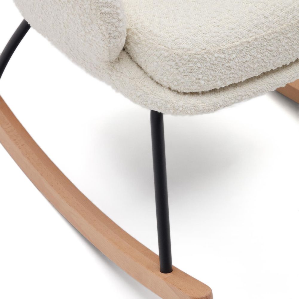 Schommelstoel MAUSTIN - Wit schapenvacht KAV S0900014JJ05