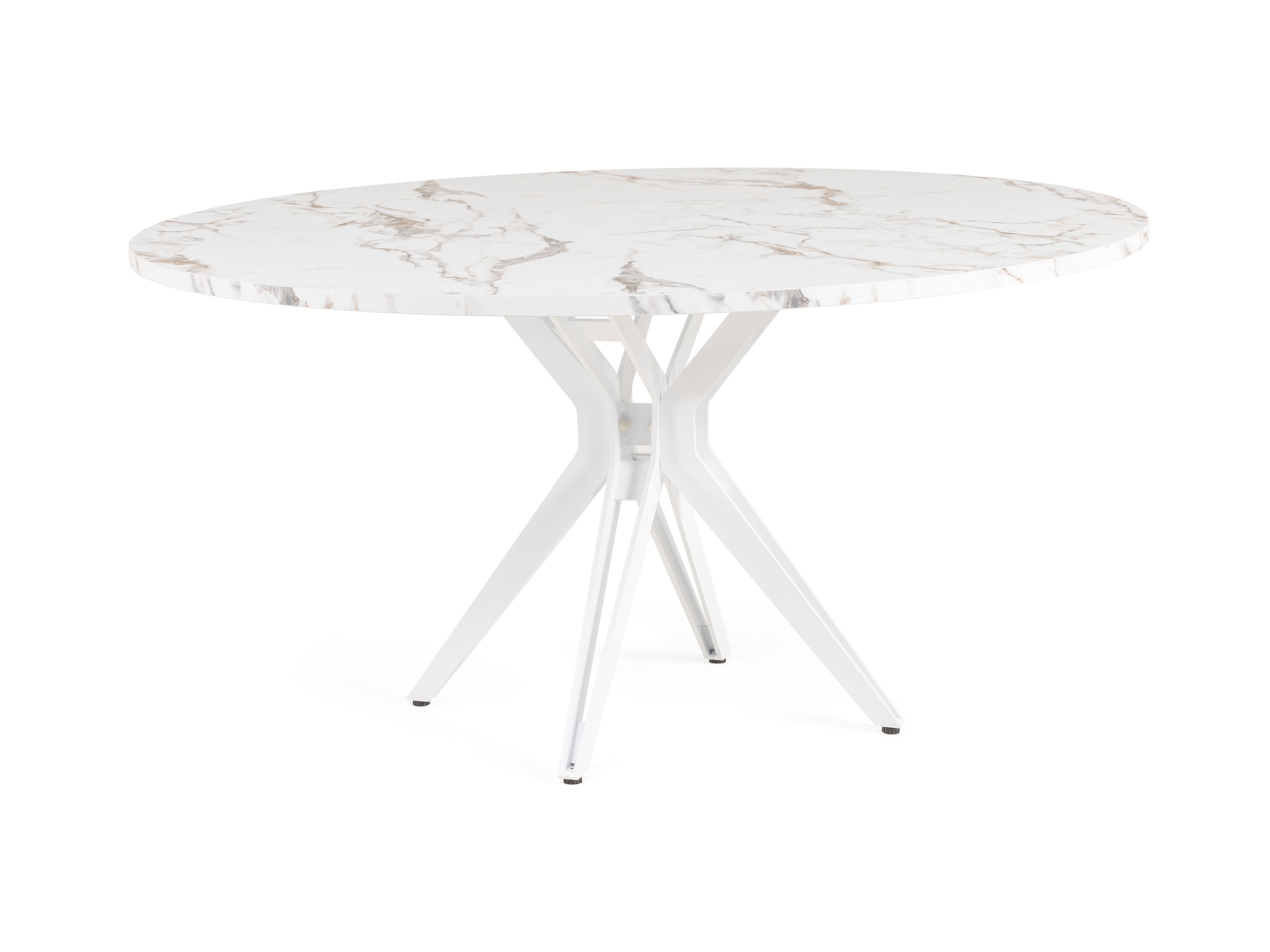 Eettafel rond CERAMIC - Wit marmer