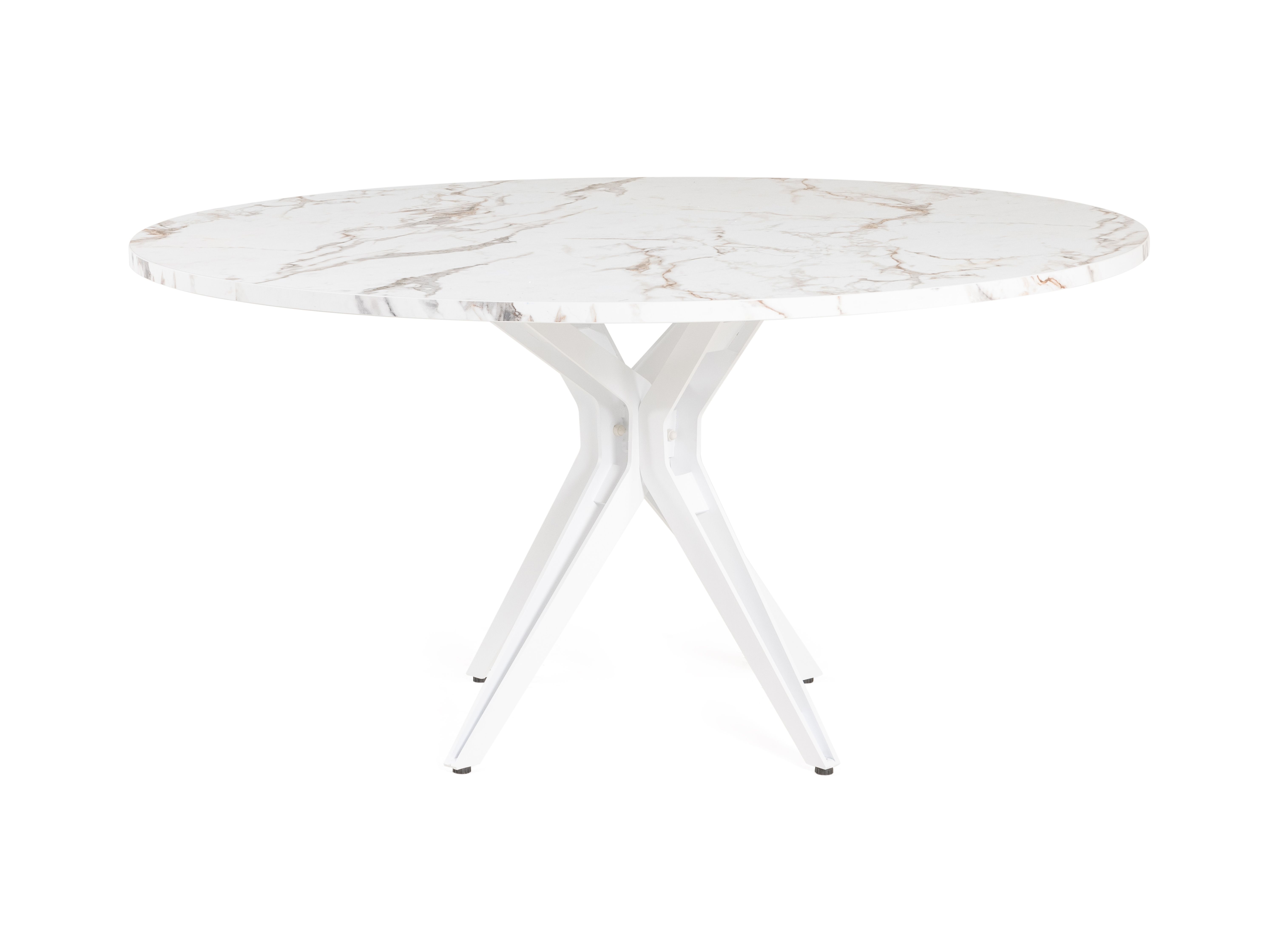 Eettafel rond CERAMIC - Wit marmer