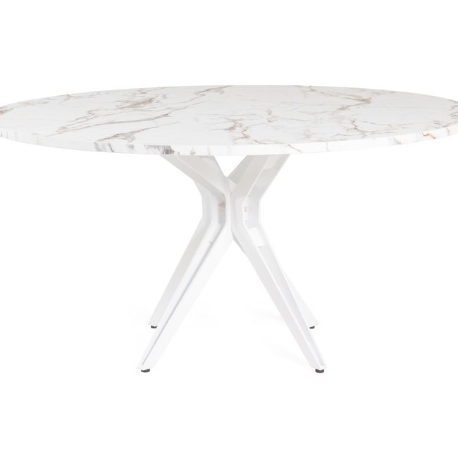 Eettafel rond CERAMIC - Wit marmer