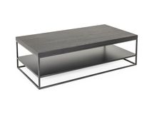 Salontafel GLASGOW - Massief eikenhout/Zwart FDF-18-000060