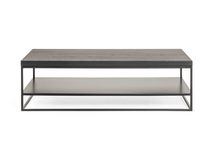 Salontafel GLASGOW - Massief eikenhout/Zwart FDF-18-000060