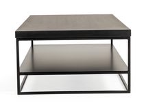 Salontafel GLASGOW - Massief eikenhout/Zwart FDF-18-000060