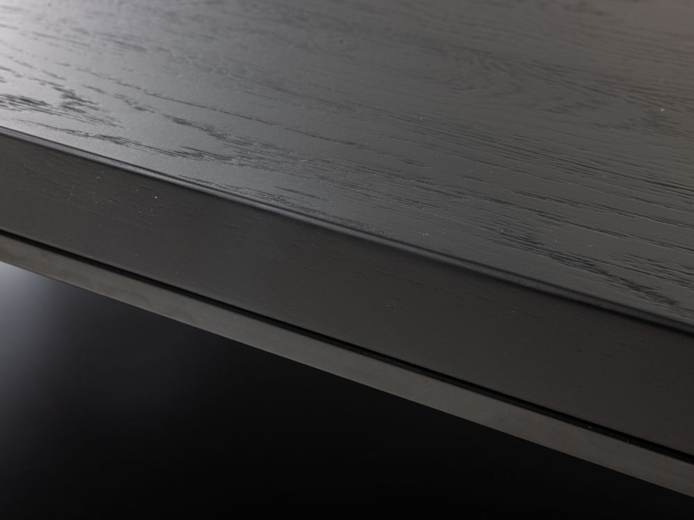 Salontafel GLASGOW - Massief eikenhout/Zwart FDF-18-000060