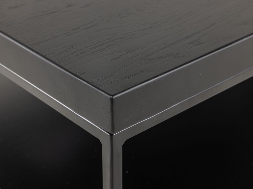 Salontafel GLASGOW - Massief eikenhout/Zwart FDF-18-000060