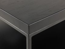 Salontafel GLASGOW - Massief eikenhout/Zwart FDF-18-000060