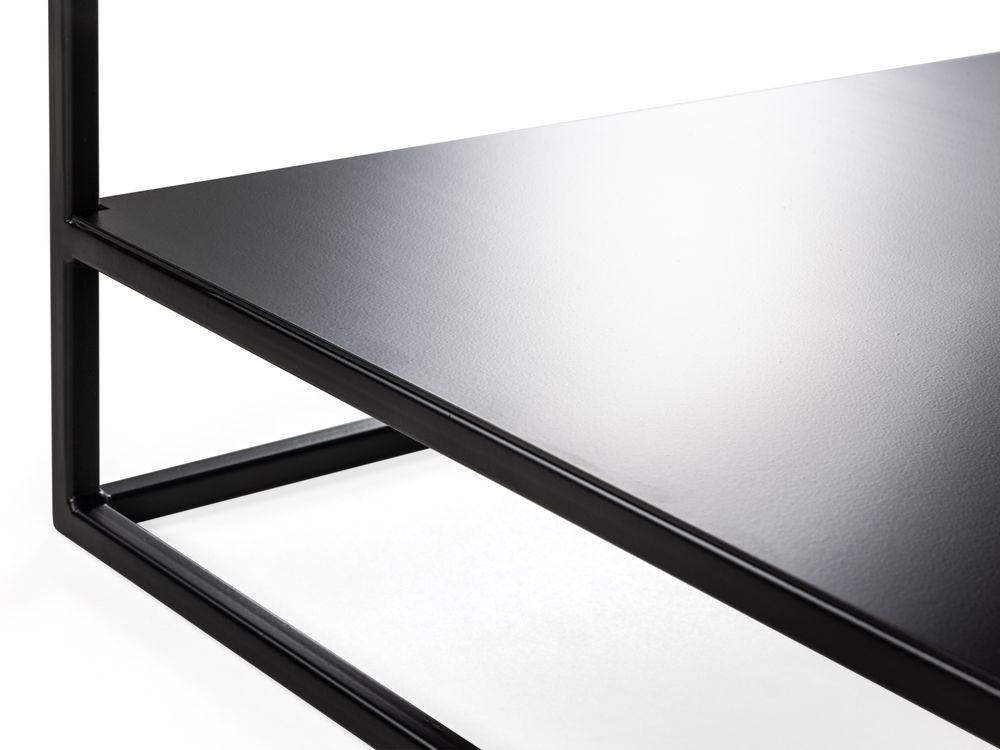 Salontafel GLASGOW - Massief eikenhout/Zwart FDF-18-000060