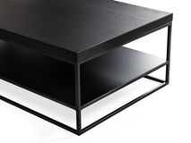Salontafel GLASGOW - Massief eikenhout/Zwart FDF-18-000060
