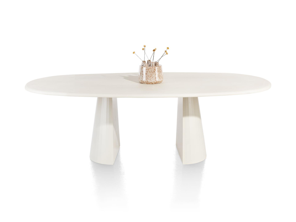 Eetkamertafel ovaal LUND - Stone Skin XOO 46691NEB