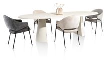 Eetkamertafel ovaal LUND - Stone Skin XOO 46691NEB