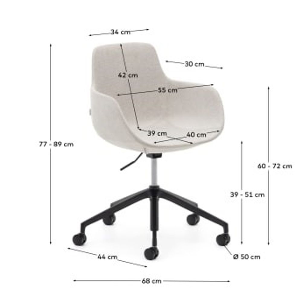 Bureaustoel TISSIANA - Donkergrijs KAV C0200006BF12