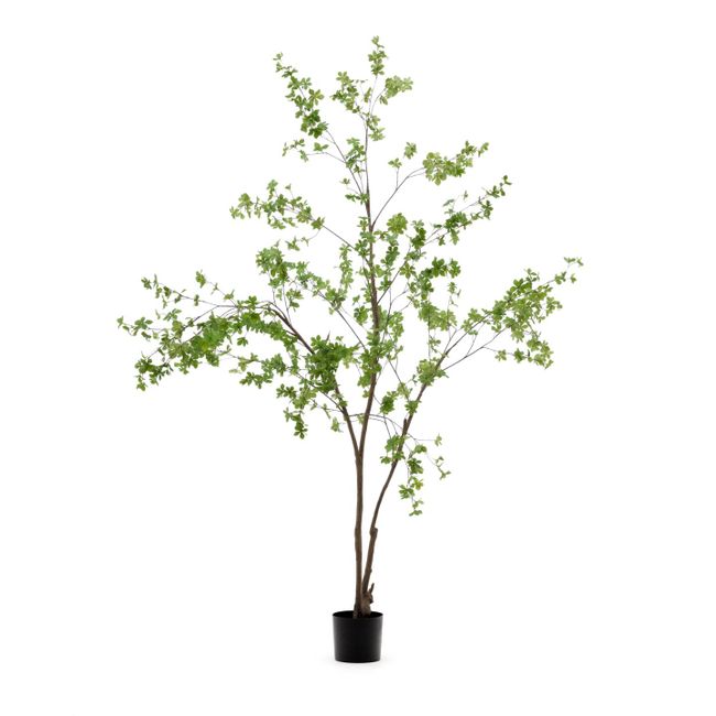 Groene kunstboom ENKIANTHUS van kunststof in zwarte pot.