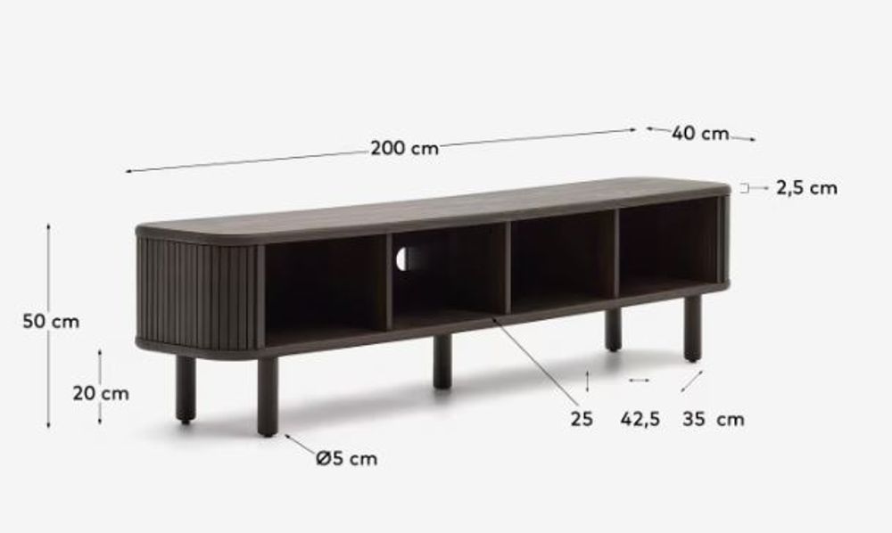 Tv-meubel MAILEN - Donker essenfineer KAV M1000013MM51