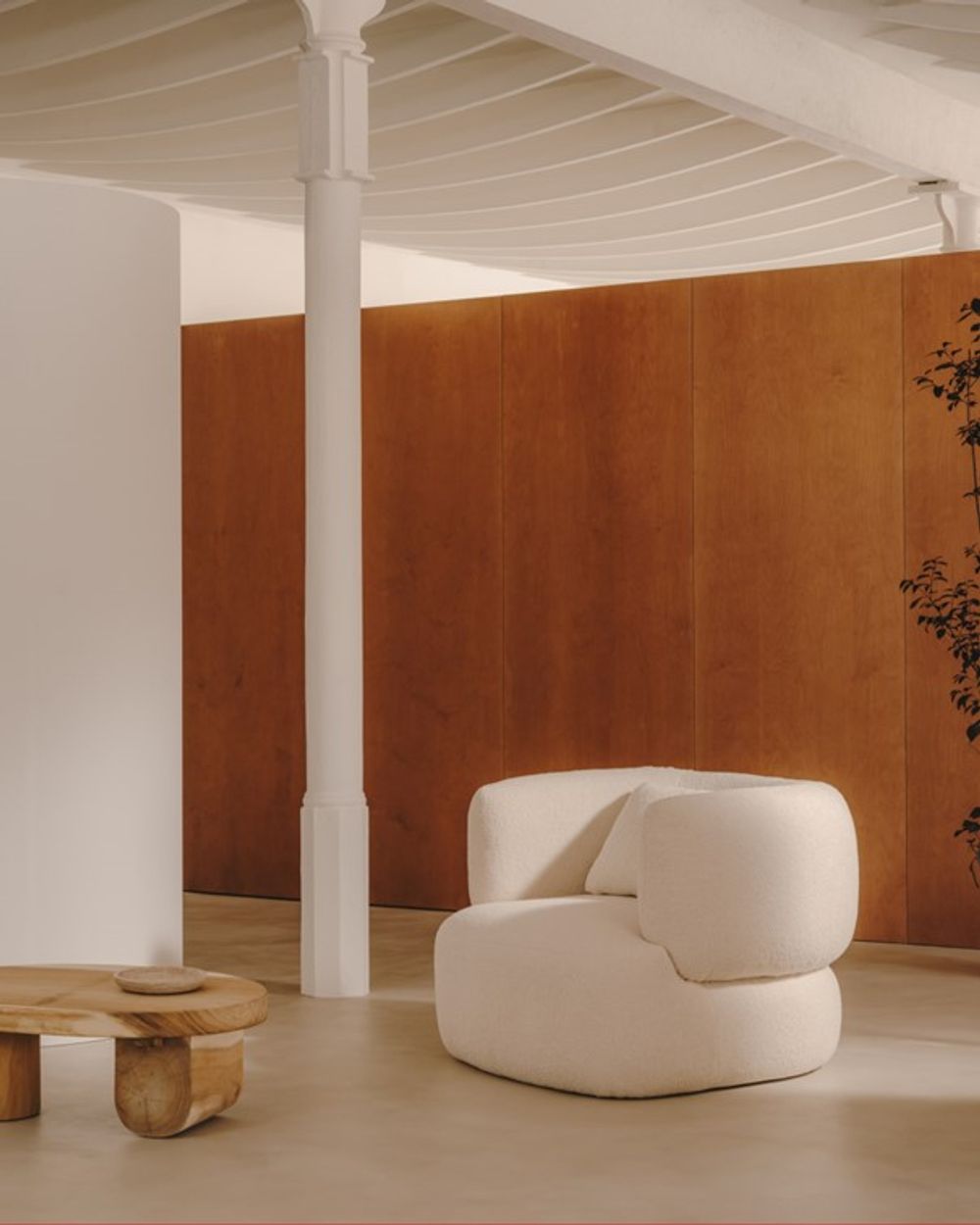 Fauteuil MARTINA - Witte schapenvacht KAV S83110HI39