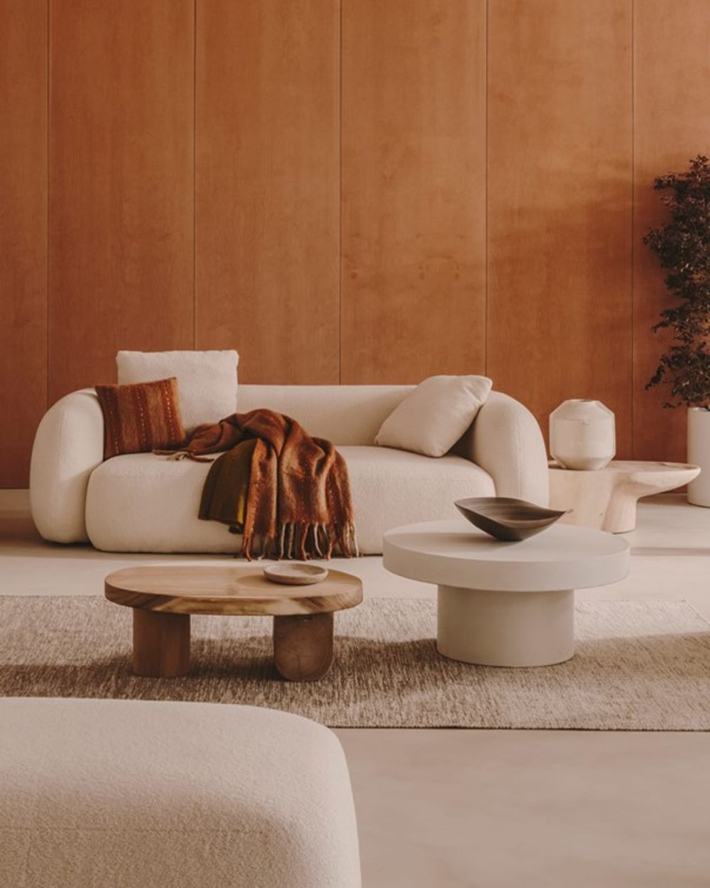 3-zitsbank MARTINA - Witte schapenvacht KAV S83130HI39