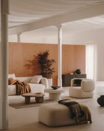 Voetbank Martina - Witte schapenvacht KAV S83180HI39