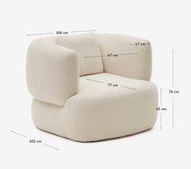 Fauteuil MARTINA - Witte schapenvacht KAV S83110HI39