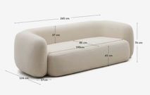 3-zitsbank MARTINA - Witte schapenvacht KAV S83130HI39