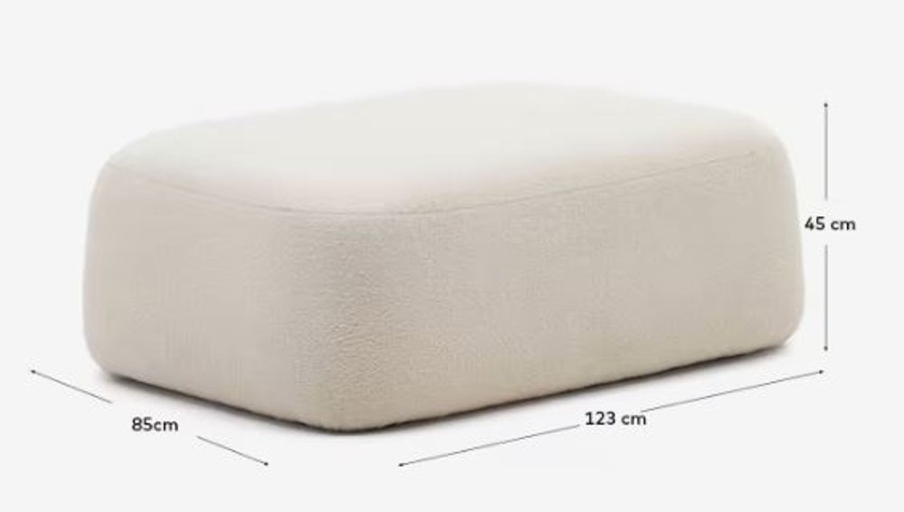 Voetbank Martina - Witte schapenvacht KAV S83180HI39