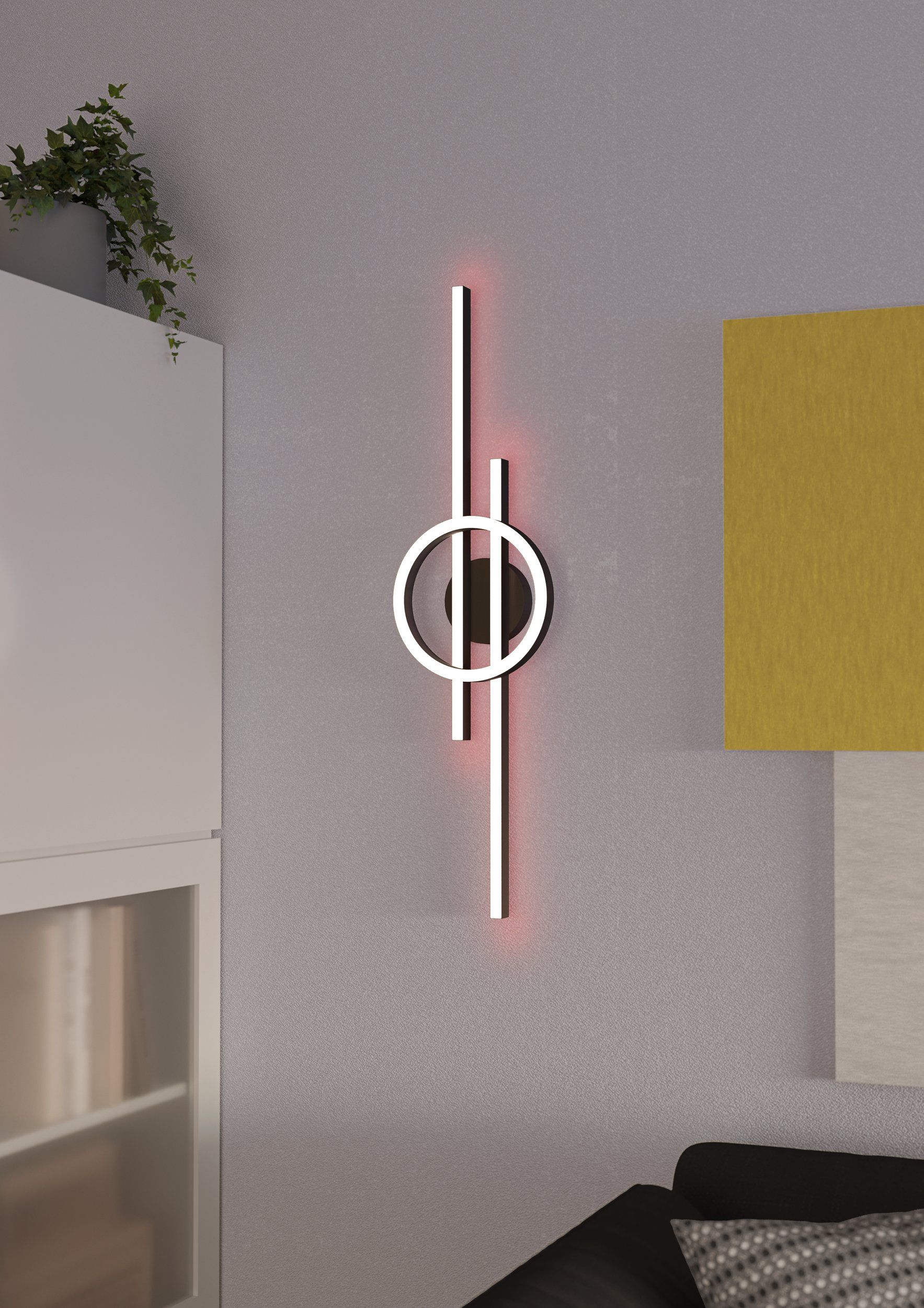 Witte plafondlamp AMANDOLO van aluminium met strak design en ringvormige lampen.