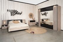 2-persoonbed met 2 nachttafels LIMA - Lichtgrijs e MBR LI LB180-2NK-MOLG